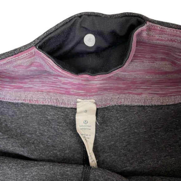 lululemon Priiti Crop Heathered Coal / Muted Mauve Stripes Galore - Picture 11 of 15